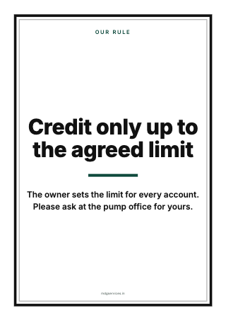Poster: Credit only up to the agreed limit